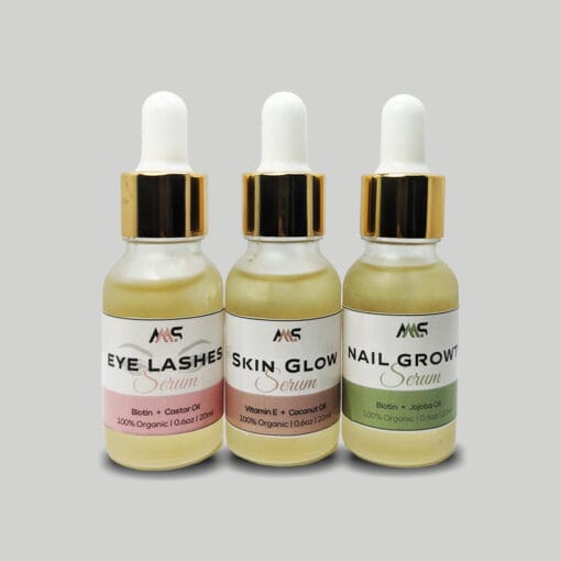 Skin Glow, Eye Lashes & Nail Serums -100% Organic - Pack of 3 (Skin Glow, Eye Lashes & Nail) - Image 2